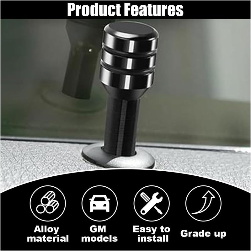GLSOWEE 4PCS Car Door Lock Knobs, 1.96×0.47 Inch Door Lift Bolt Auto Inner Door Pull Pins, Aluminum Alloy Door Lock Cover Decor, Universal Car Accessories for Most Cars, Trucks (Black) - Image 3